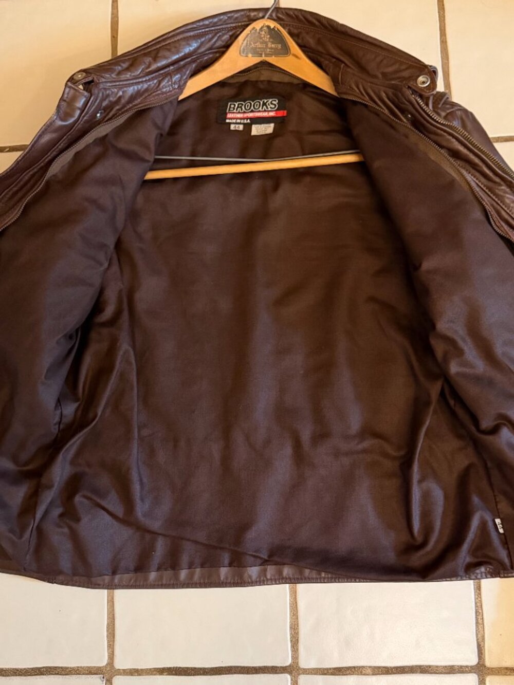 Vintage 70s/80s Brooks Leather Sportswear Cafe Racer Jacket w/ Faux Fur Liner - Picture 3 of 12